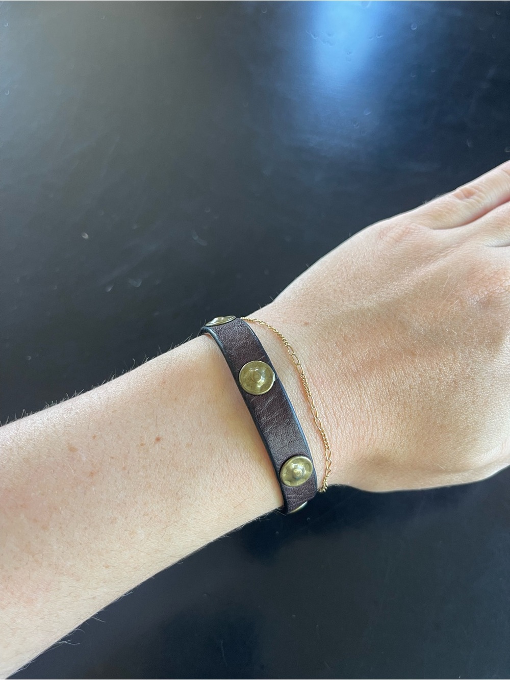 Frye Stud Buckle Wrap Cuff Bracelet